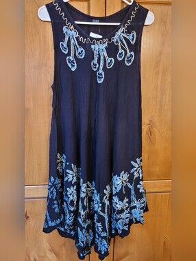 NWT | Sleeveless Stretchy Sheer Blue Beach Cover-Up